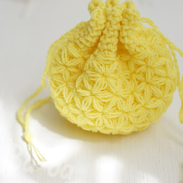 Crochet Drawstring mini-mini-mini bag  No.KPPPR6 第9張的照片