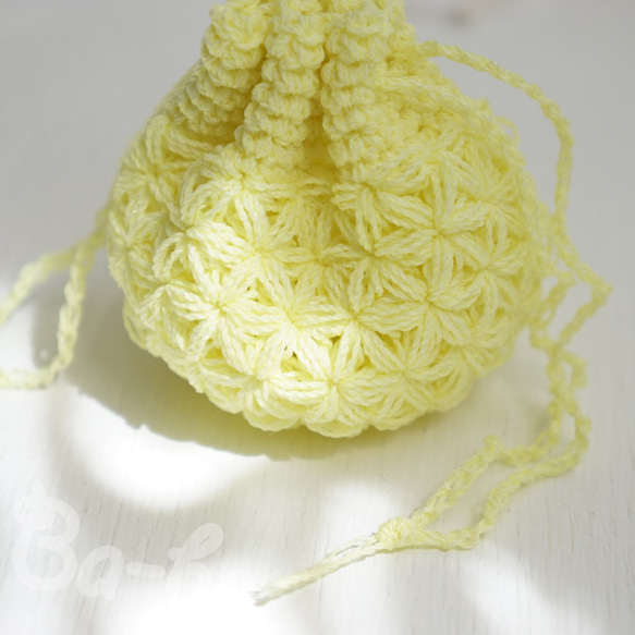 Crochet Drawstring mini-mini-mini bag  No.KPPPR7 第9張的照片