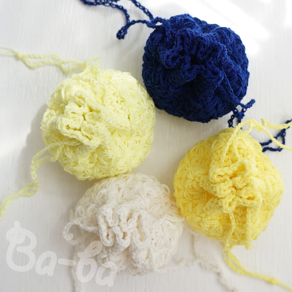 Crochet Drawstring mini-mini-mini bag  No.KPPPR8 第3張的照片