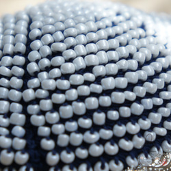 Baby Mackerelハート總玻璃珠心形（海軍藍和白色·702） 第5張的照片
