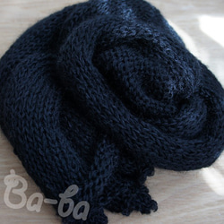保暖機織圍巾（馬海毛黑，M3） 第2張的照片