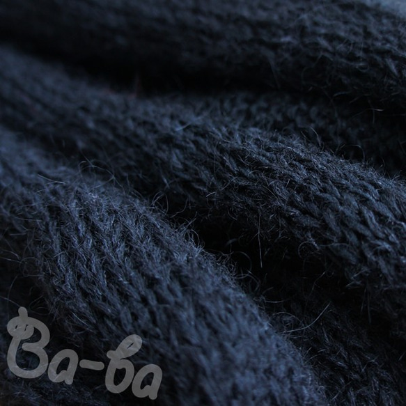 保暖機織圍巾（馬海毛黑，M3） 第3張的照片