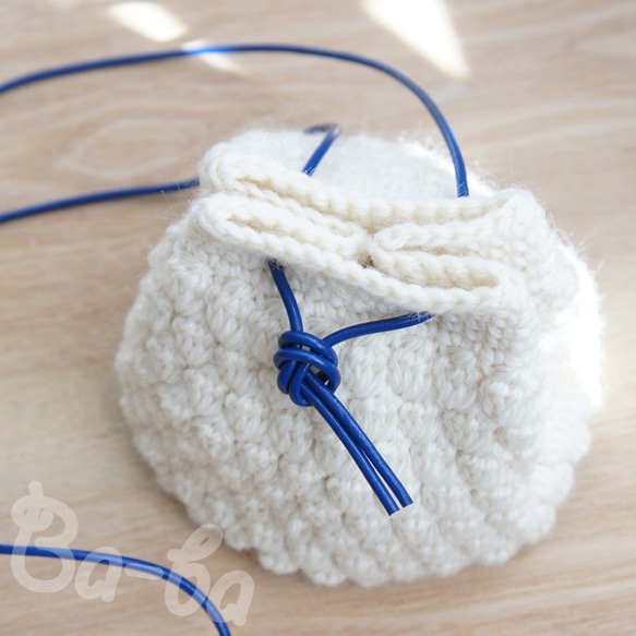 Ba-ba handmade  Crochet Drawstring bag with string  No.KP1 第3張的照片