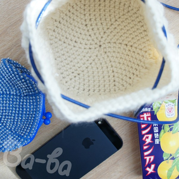 Ba-ba handmade  Crochet Drawstring bag with string  No.KP1 第5張的照片