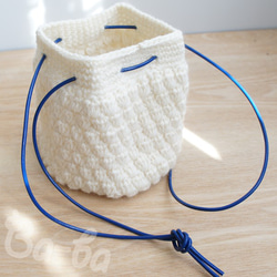 Ba-ba handmade  Crochet Drawstring bag with string  No.KP1 第6張的照片