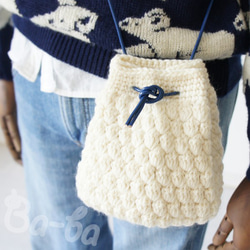 Ba-ba handmade  Crochet Drawstring bag with string  No.KP1 第7張的照片