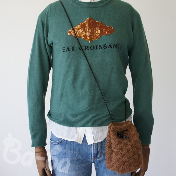 Ba-ba handmade  Crochet Drawstring bag with string  No.KP5 第1張的照片