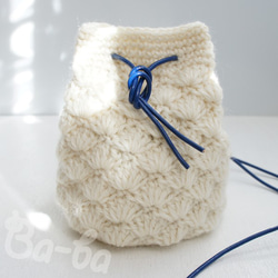 Ba-ba handmade  Crochet Drawstring bag with string  No.KP2 第5張的照片