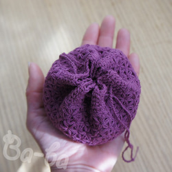 Ba-ba handmade  Crochet Drawstring mini-bag  No.KPR2 第6張的照片