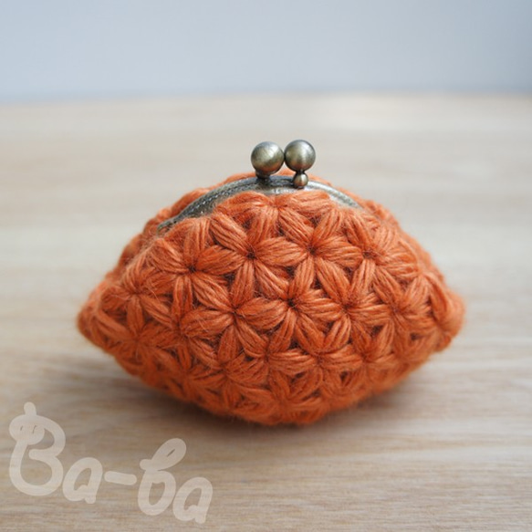 Baba製作的♪迷你Gamaguchi蓬鬆即興針織（橙色・ C1154） 第5張的照片