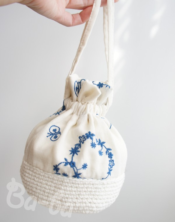 Ba-ba handmade mini drawstring bag  No.K9 第8張的照片