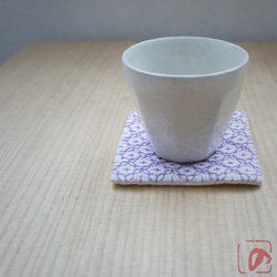 Handmade coaster "SASHIKO" purple 第1張的照片