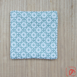 Handmade coaster "SASHIKO" green 第2張的照片