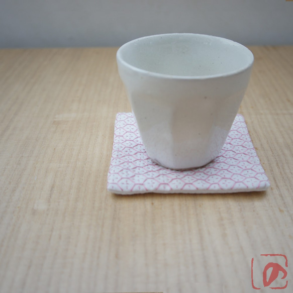 Handmade coaster "SASHIKO" pink 第1張的照片