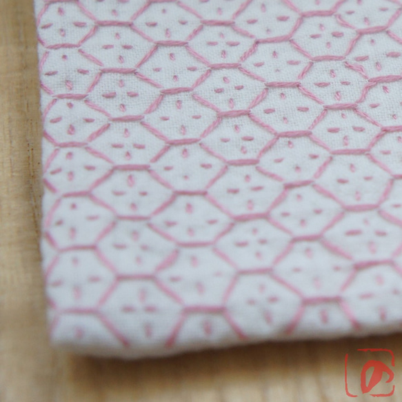 Handmade coaster "SASHIKO" pink 第3張的照片