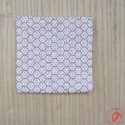 Handmade coaster "SASHIKO" red 第2張的照片