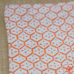 Handmade coaster "SASHIKO" orange 第3張的照片