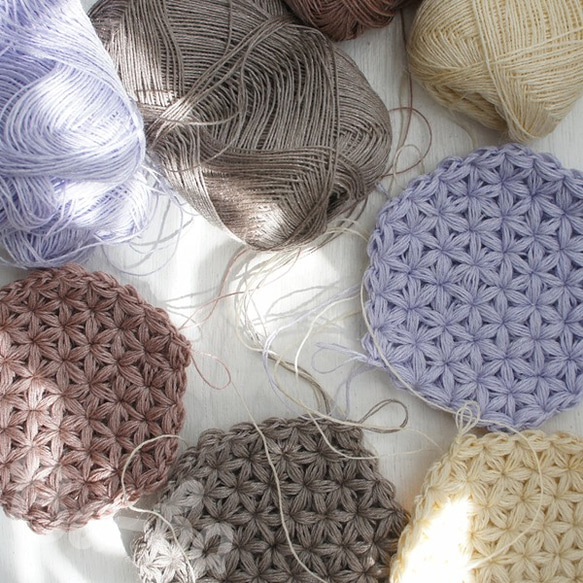 Ba-ba handmade Jasmine Stitch crochet round pouch No.C1328 第7張的照片