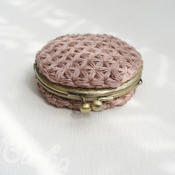 Ba-ba handmade Jasmine Stitch crochet round pouch No.C1327 第2張的照片