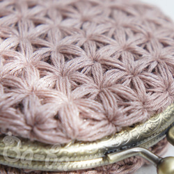 Ba-ba handmade Jasmine Stitch crochet round pouch No.C1327 第3張的照片