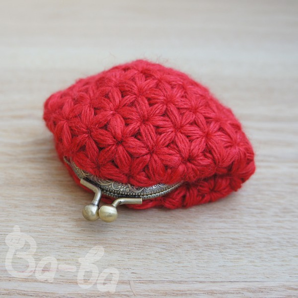 Ba-ba handmade Jasmine Stitch crochet mini-coinpurse No.C131 第5張的照片