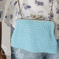 Ba-ba handmade Jasmine Stitch crochet Petit bag No.C1318 第7張的照片