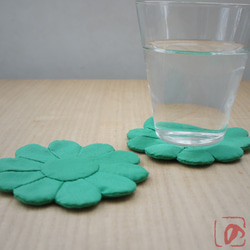 Handmade coaster "KIKU-HANA　菊花" green 第3張的照片