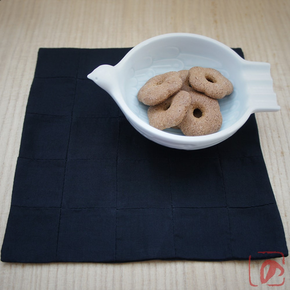 Handmade tea mat "SQUARE 四角" black (KR-K) 第1張的照片