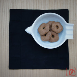 Handmade tea mat "SQUARE 四角" black (KR-K) 第2張的照片