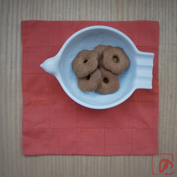 Handmade tea mat "SQUARE 四角" orange KR-O 第2張的照片
