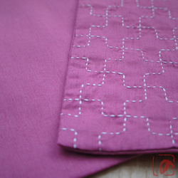 Handmade tea mat "SASHIKO" purple  SR-P 第5張的照片