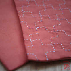 Handmade tea mat SASHIKO orange (long) SRL-O 第4張的照片