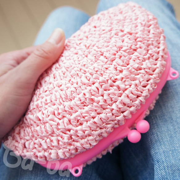 Ba-ba handmade Ribbon yarn crochet petit-bag  No.C1286 第5張的照片