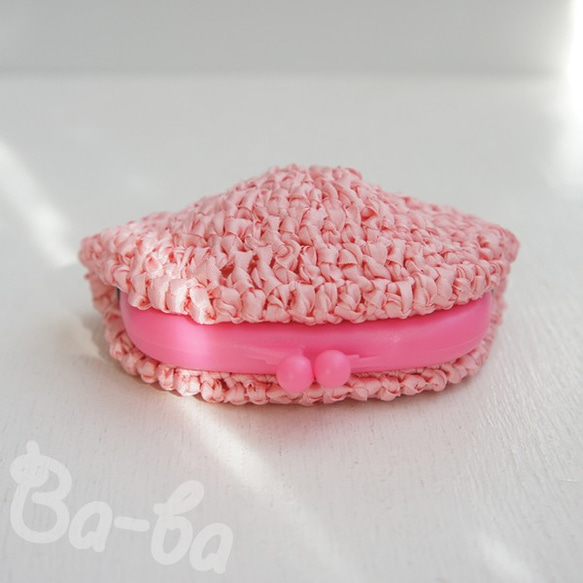 Ba-ba handmade Ribbon yarn crochet coinpurse  No.C1287 第3張的照片