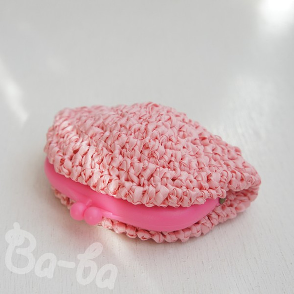 Ba-ba handmade Ribbon yarn crochet coinpurse  No.C1287 第4張的照片