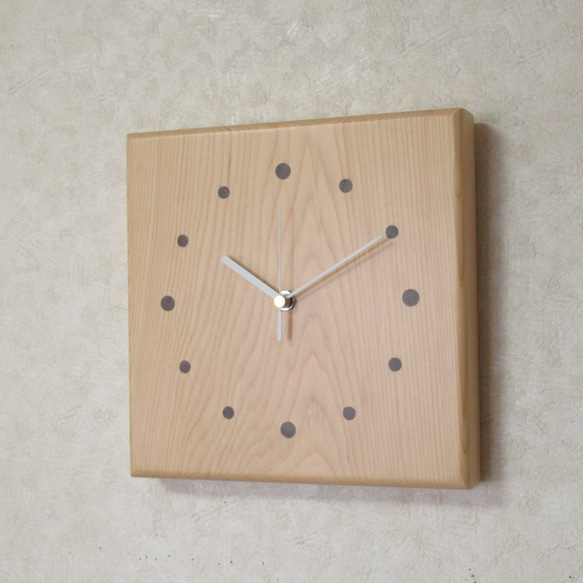 天然木《木曾桧》木製時計3（掛け時計） 2枚目の画像