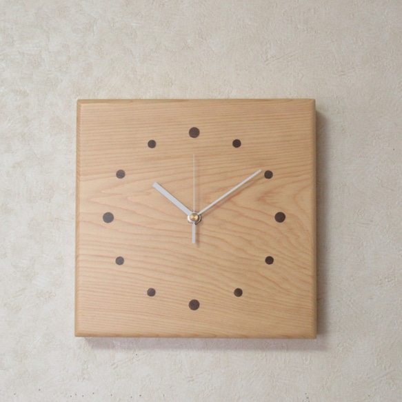 天然木《木曾桧》木製時計3（掛け時計） 5枚目の画像