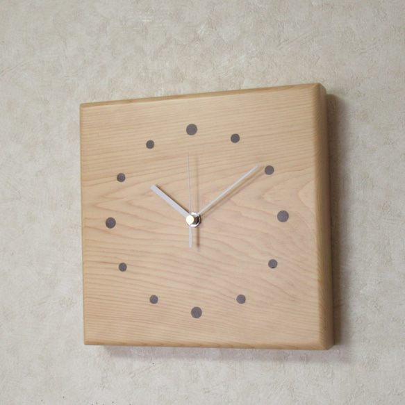 天然木《木曾桧》木製時計3（掛け時計） 6枚目の画像