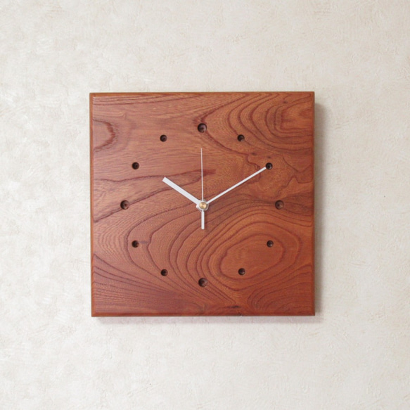 天然木 欅（ケヤキ）　木製時計35（掛け時計） 1枚目の画像