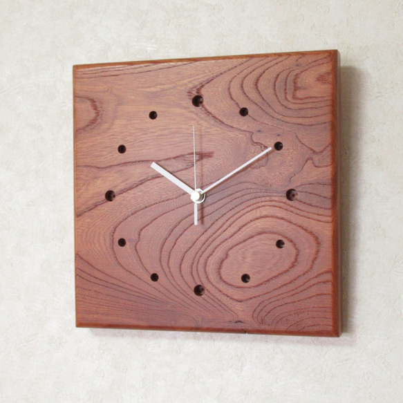 天然木 欅（ケヤキ）　木製時計35（掛け時計） 2枚目の画像