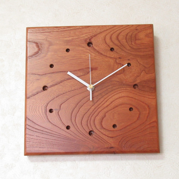 天然木 欅（ケヤキ）　木製時計35（掛け時計） 5枚目の画像