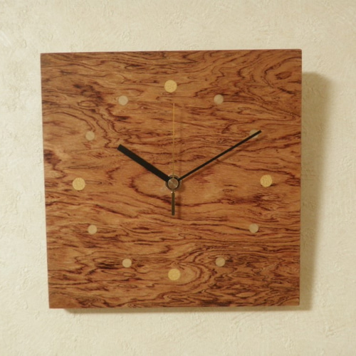 天然木 ブビンガ 木製時計A-5（掛け時計） 掛け時計・置き時計 katsu
