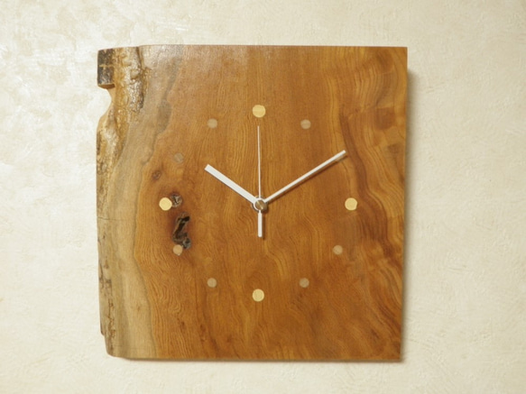 天然木 欅（ケヤキ）　木製時計12（掛け時計） 1枚目の画像