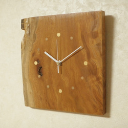 天然木 欅（ケヤキ）　木製時計12（掛け時計） 3枚目の画像