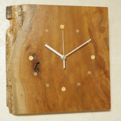 天然木 欅（ケヤキ）　木製時計12（掛け時計） 4枚目の画像