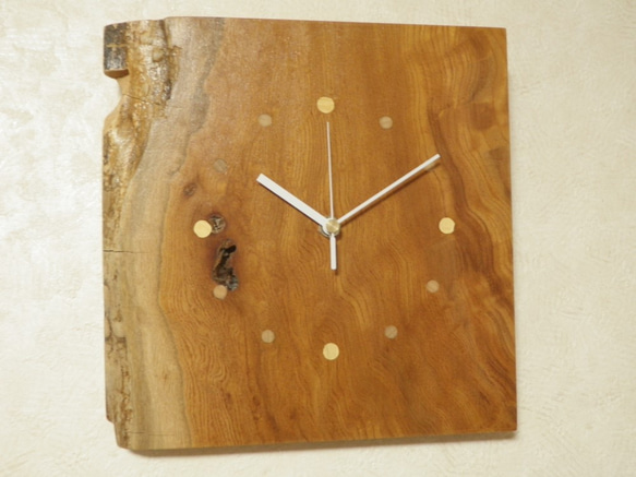 天然木 欅（ケヤキ）　木製時計12（掛け時計） 4枚目の画像