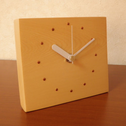 天然木 米檜葉　木製時計11（置時計） 2枚目の画像