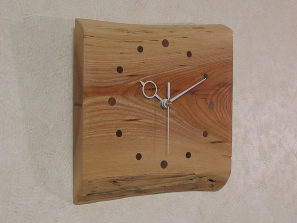 天然木 欅（ケヤキ）　木製時計15（掛け時計） 2枚目の画像