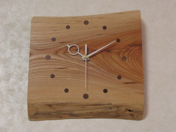 天然木 欅（ケヤキ）　木製時計15（掛け時計） 4枚目の画像