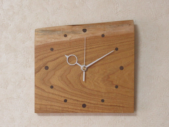 天然木 桑　木製時計2（掛け時計） 1枚目の画像